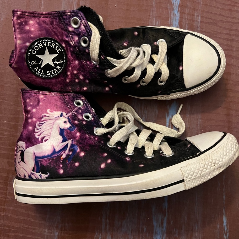 Converse High Tops with Unicorn Galaxy Design
